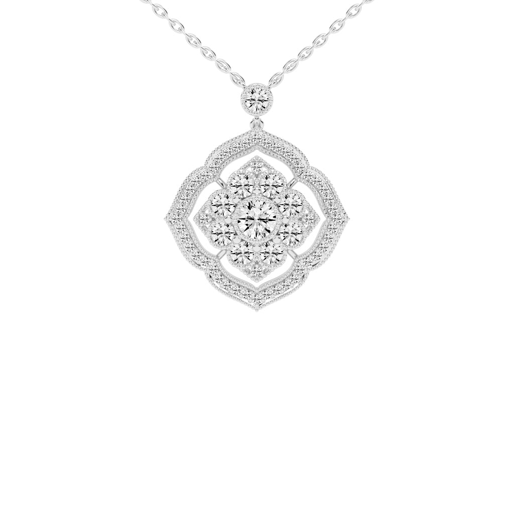 Juno 4.5Ct Vintage Shield Grace Fancy Lab Diamond Pendant