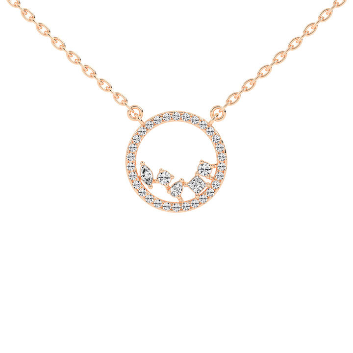 Primrose 0.75Ct Circle Of Life Marquise Cut Fancy Lab Diamond Pendant