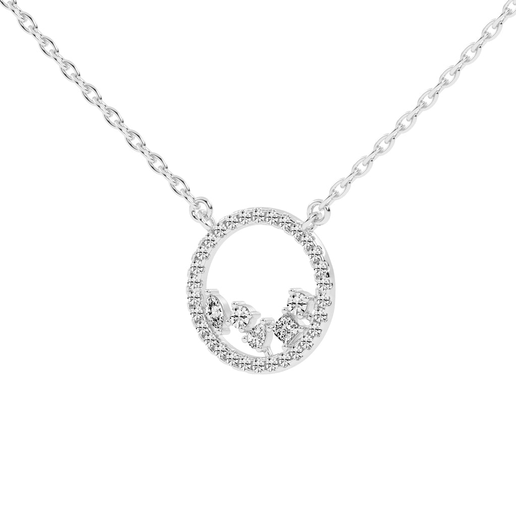 Primrose 0.75Ct Circle Of Life Marquise Cut Fancy Lab Diamond Pendant