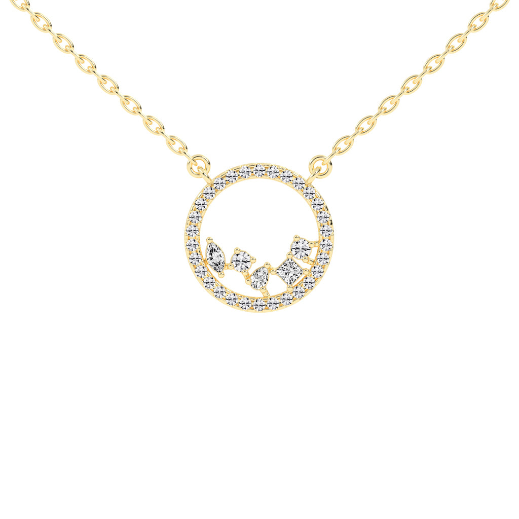 Primrose 0.75Ct Circle Of Life Marquise Cut Fancy Lab Diamond Pendant