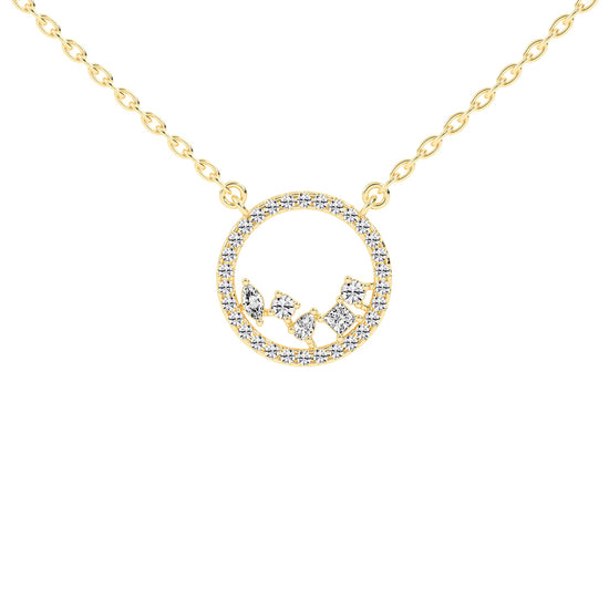 Primrose 0.75Ct Circle Of Life Marquise Cut Fancy Lab Diamond Pendant