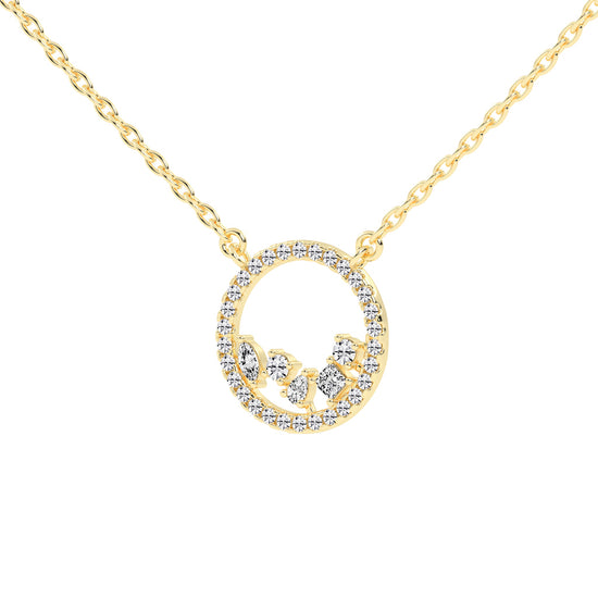 Primrose 0.75Ct Circle Of Life Marquise Cut Fancy Lab Diamond Pendant