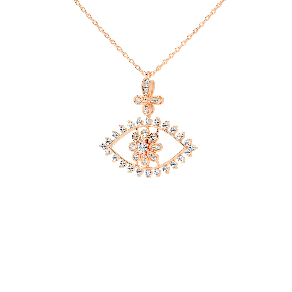 Felicity 2.25Ct Evil Eye Round Cut Fancy Lab Diamond Pendant