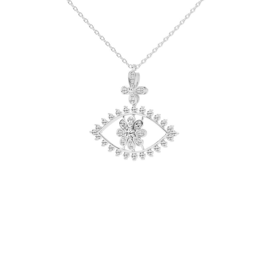 Felicity 2.25Ct Evil Eye Round Cut Fancy Lab Diamond Pendant