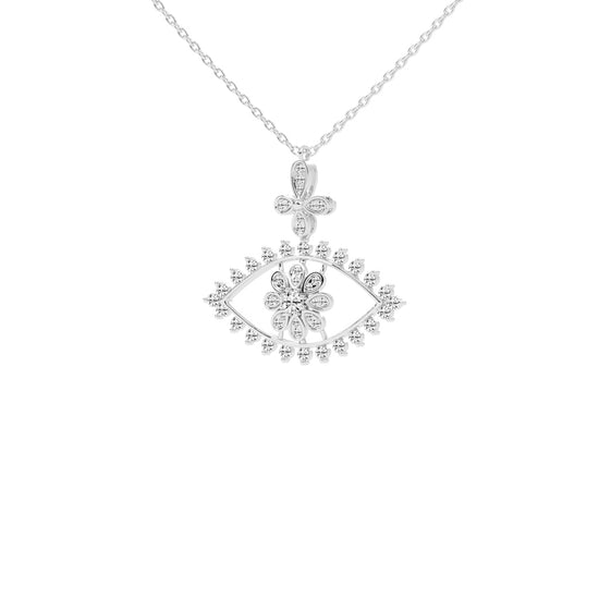 Felicity 2.25Ct Evil Eye Round Cut Fancy Lab Diamond Pendant