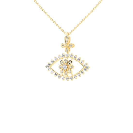 Felicity 2.25Ct Evil Eye Round Cut Fancy Lab Diamond Pendant