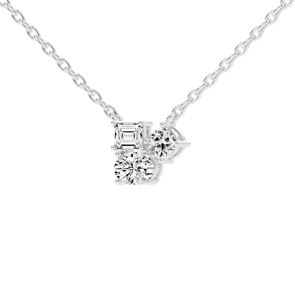 Yasmine 1.5Ct Mix Shape Fancy Lab Diamond Pendant