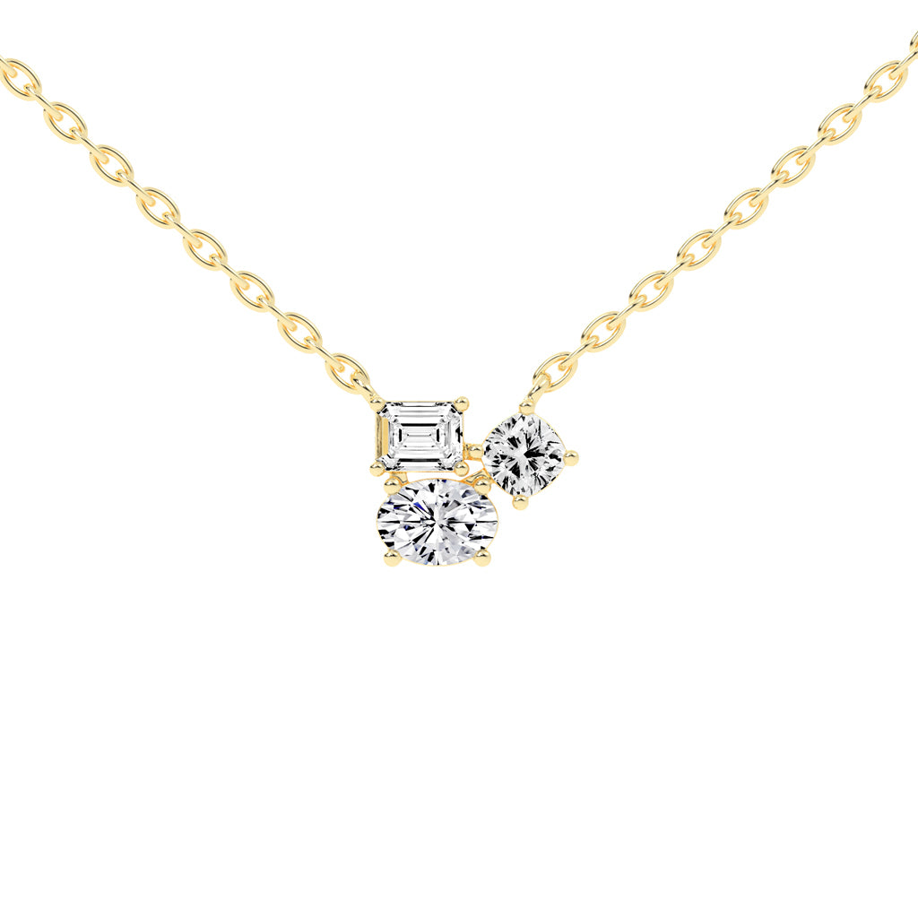Yasmine 1.5Ct Mix Shape Fancy Lab Diamond Pendant