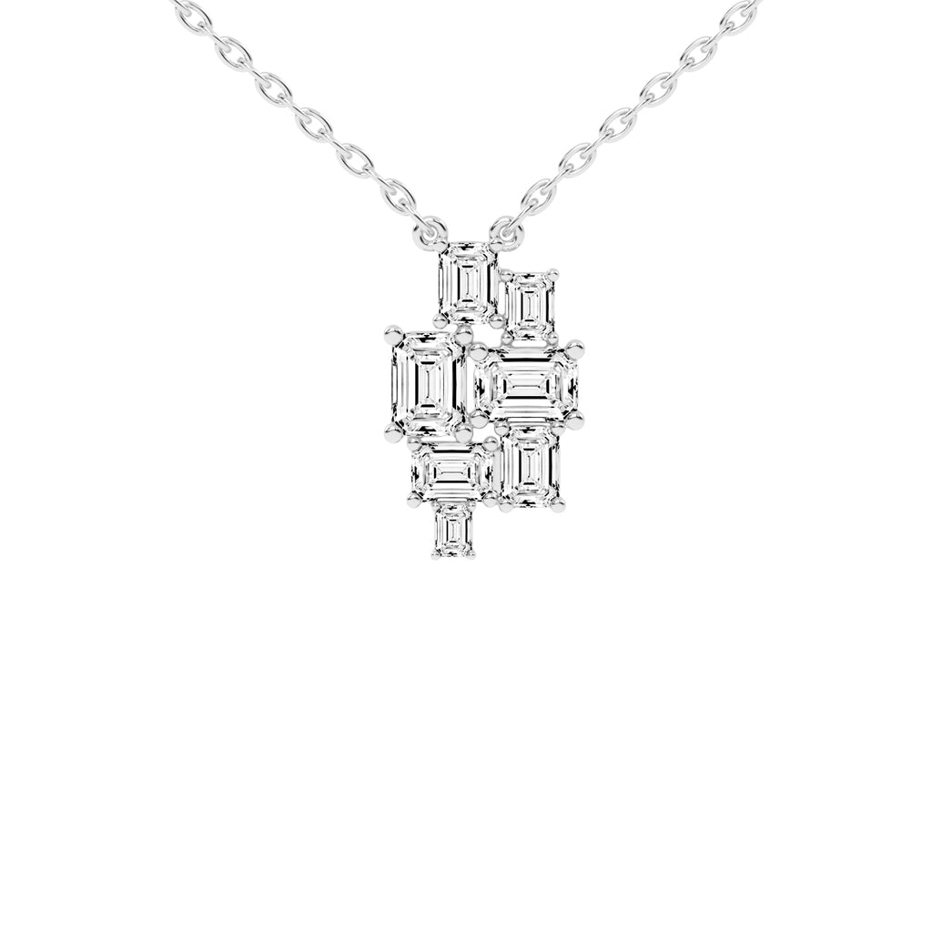 Xena 375Ct Baguette Emerald Cut Fancy Lab Diamond Pendant