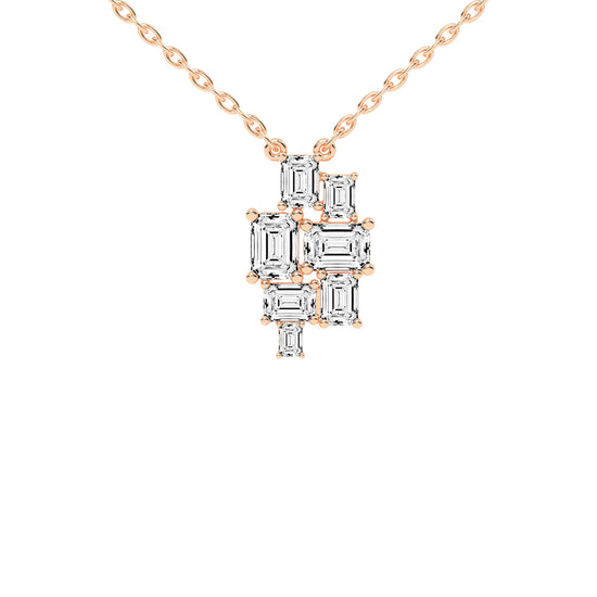 Xena 3.75Ct Baguette Emerald Cut Fancy Lab Diamond Pendant