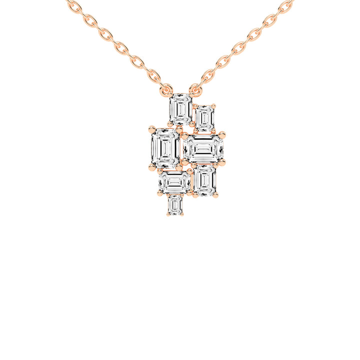 Xena 3.75Ct Baguette Emerald Cut Fancy Lab Diamond Pendant