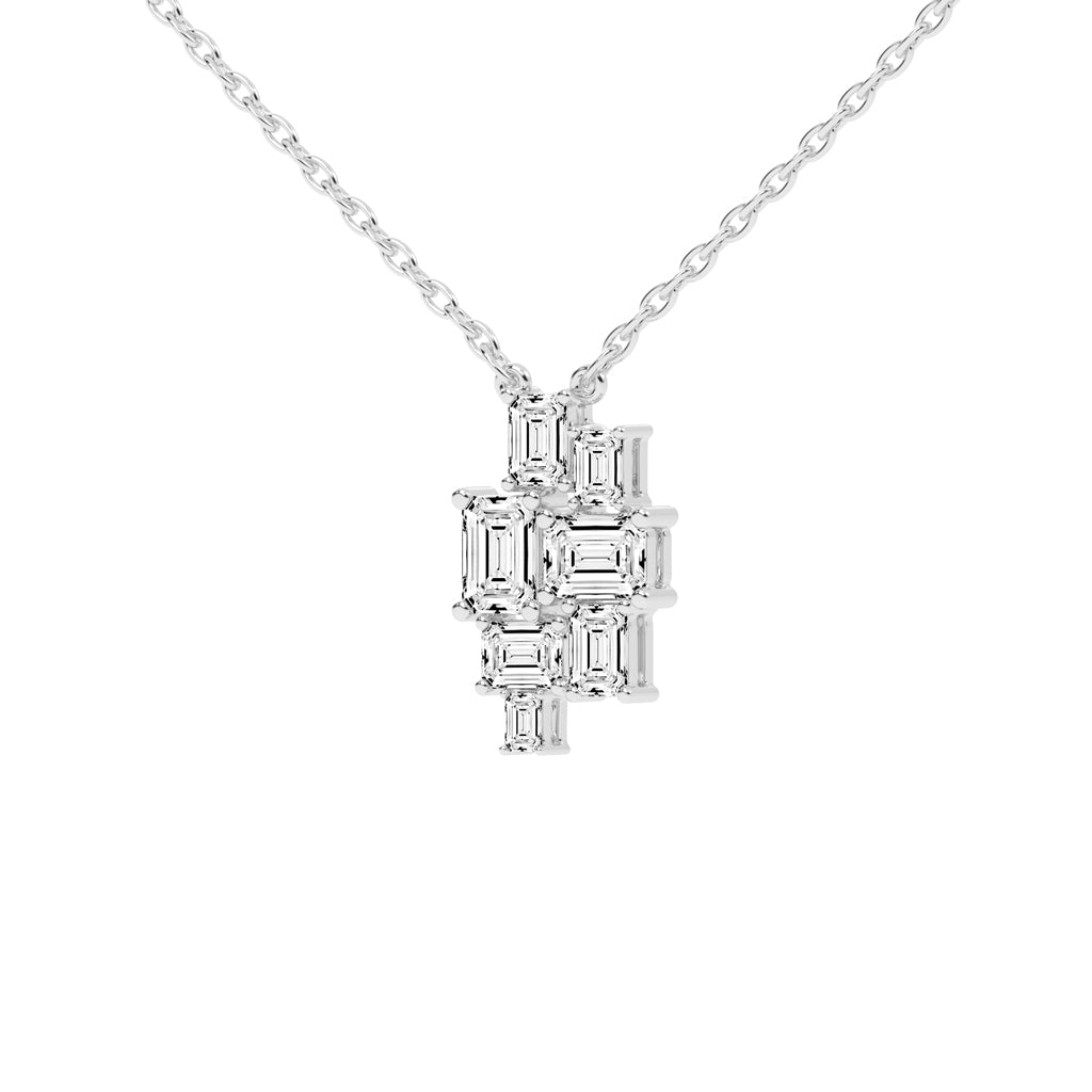 Xena 3.75Ct Baguette Emerald Cut Fancy Lab Diamond Pendant