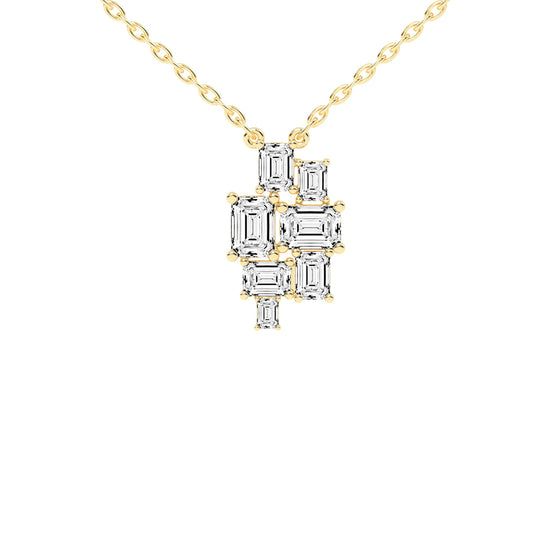 Xena 3.75Ct Baguette Emerald Cut Fancy Lab Diamond Pendant