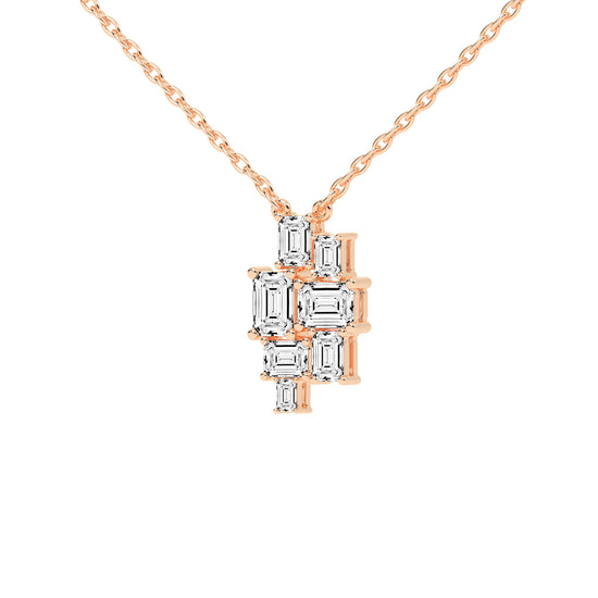Xena 375Ct Baguette Emerald Cut Fancy Lab Diamond Pendant