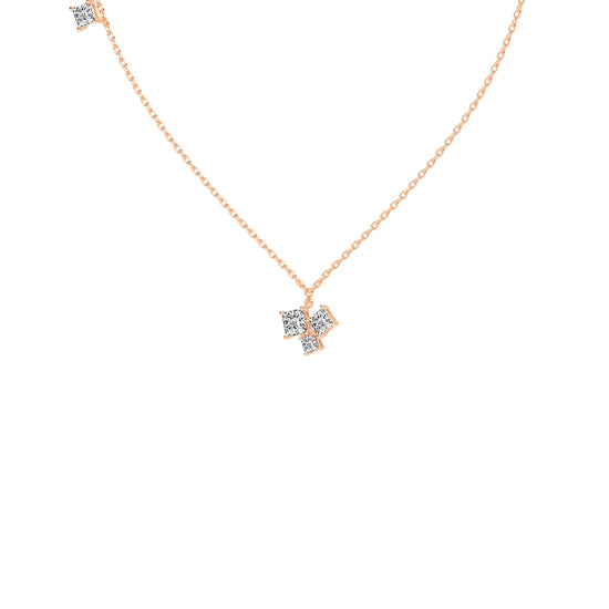 Meaira 3Ct Three Stone Princess Cut Fancy Lab Diamond Pendant