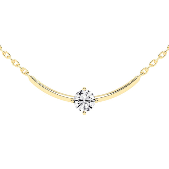 1Ct Round Shape Yellow Gold Solitaire Pendants