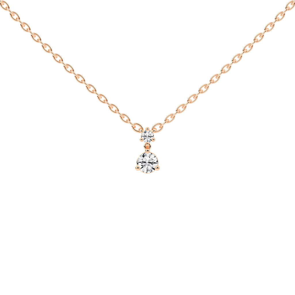 Hesperia Three Prong Round Cut Fancy Lab Diamond Pendant
