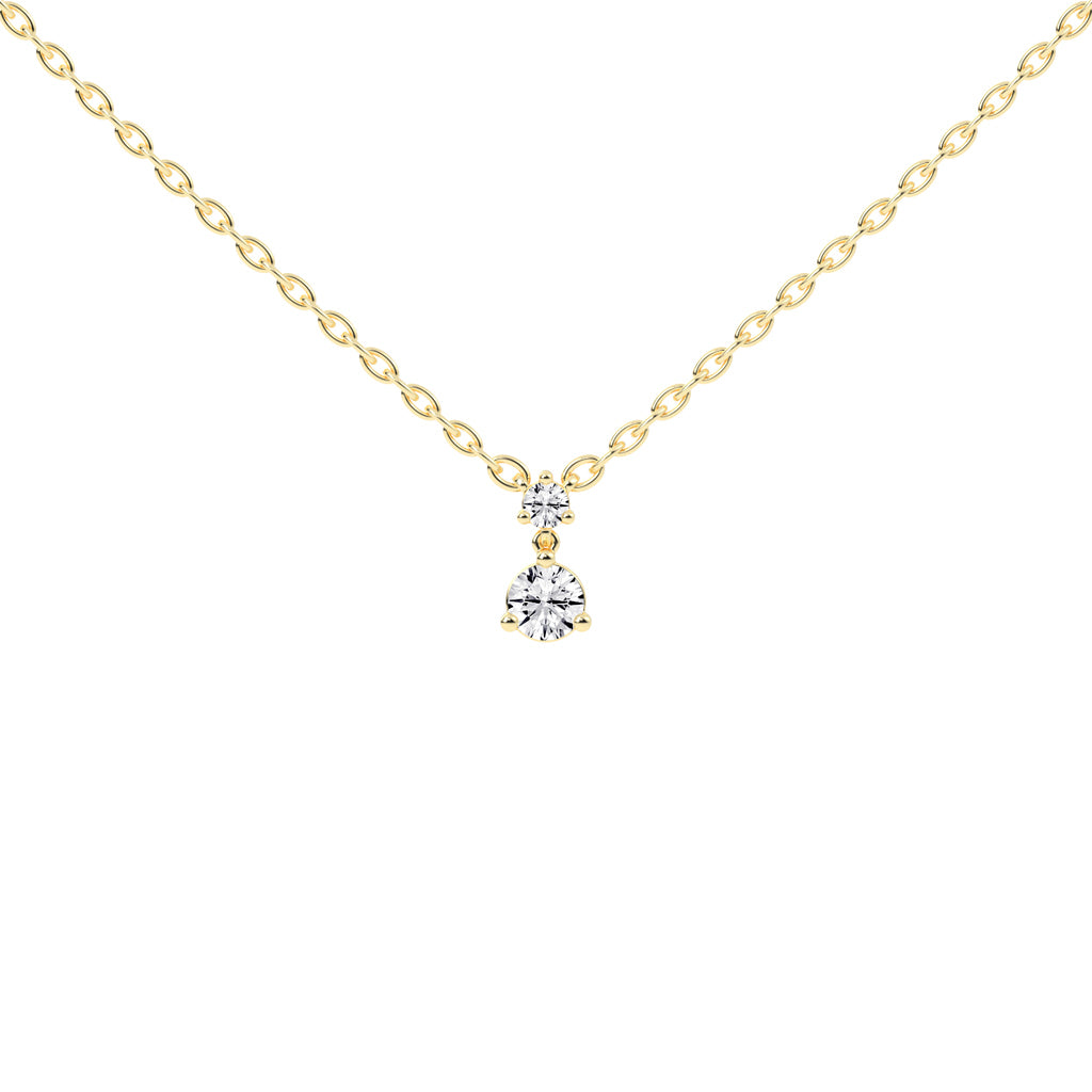 Hesperia Three Prong Round Cut Fancy Lab Diamond Pendant