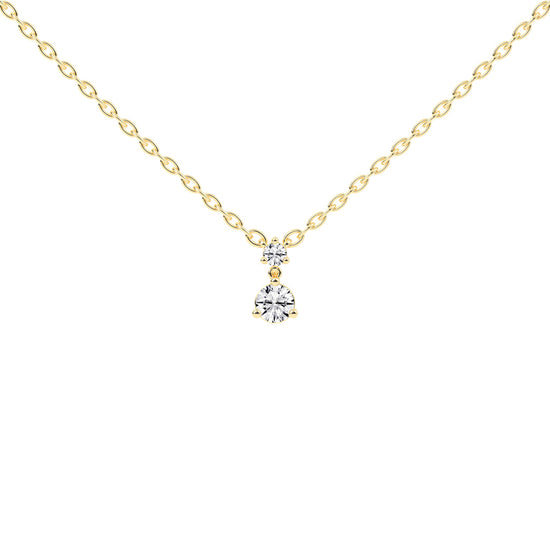 Hesperia Three Prong Round Cut Fancy Lab Diamond Pendant