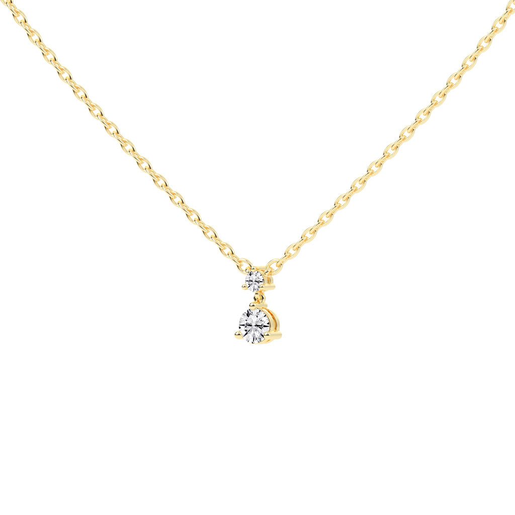 Hesperia Three Prong Round Cut Fancy Lab Diamond Pendant