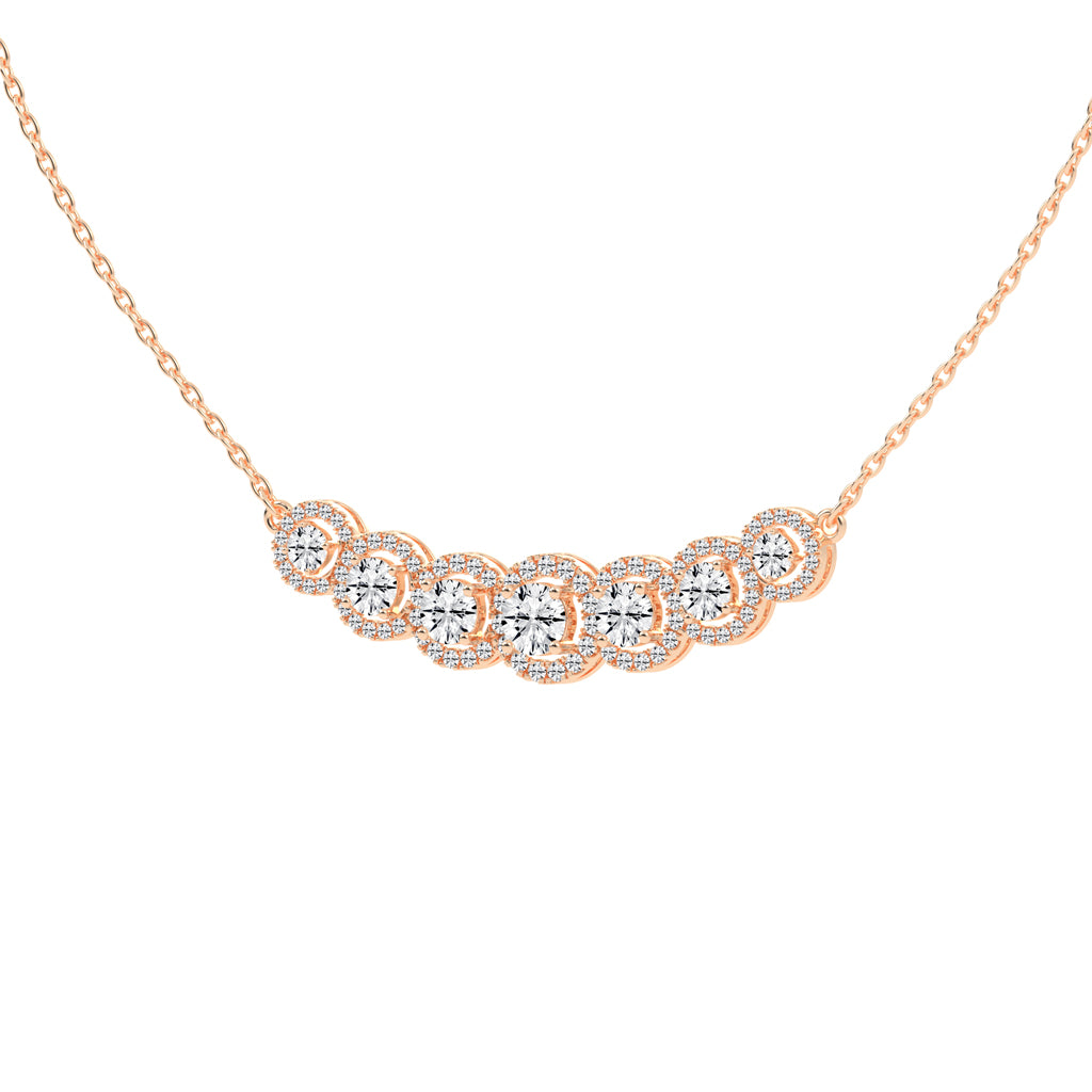 Vita 5.75Ct Halo Style Round Cut Fancy Lab Diamond Pendant