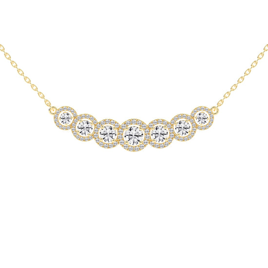 Vita 5.75Ct Halo Style Round Cut Fancy Lab Diamond Pendant