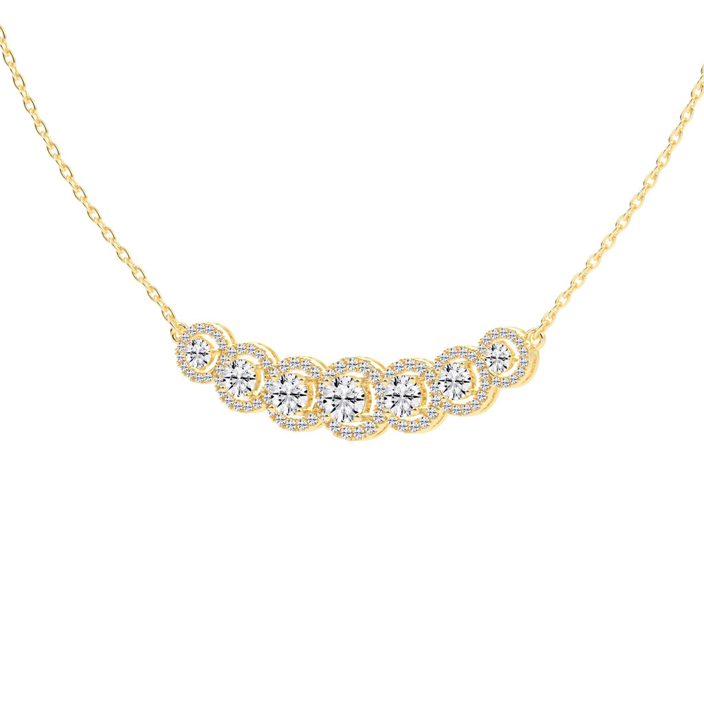Vita 5.75Ct Halo Style Round Cut Fancy Lab Diamond Pendant