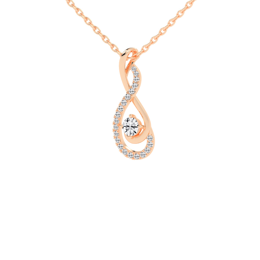 Kaira 0.5Ct Infinity Round Cut Fancy Lab Diamond Pendant