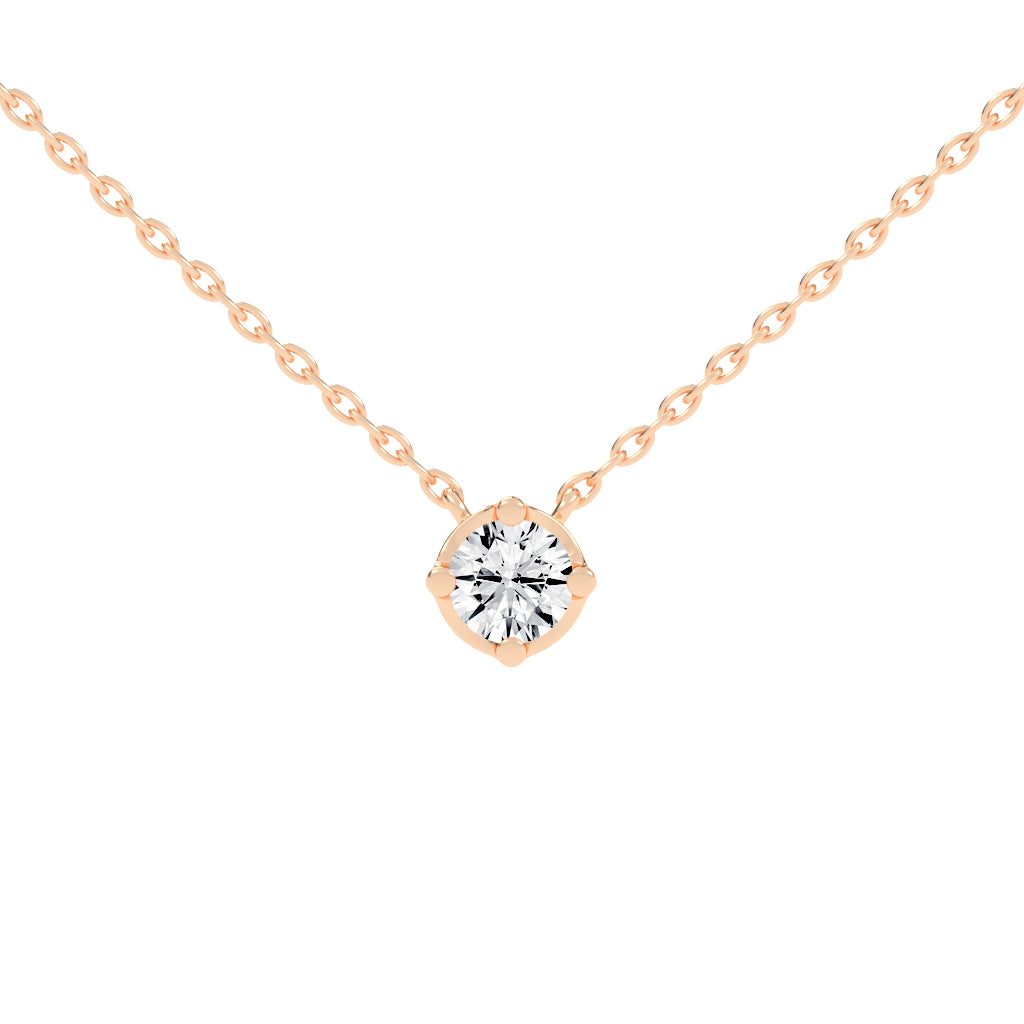 1.5Ct Round Shape,Rose Gold,Solitaire Pendants