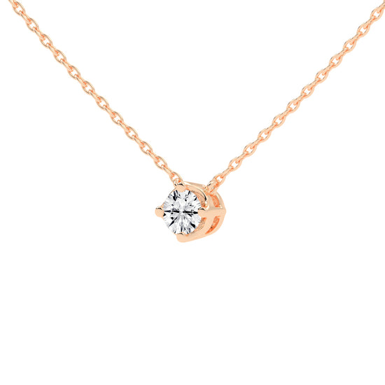 1.5Ct Round Shape,Rose Gold,Solitaire Pendants
