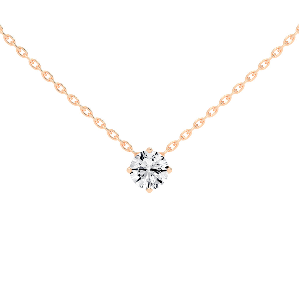 2Ct Round Shape Rose Gold Solitaire Pendants