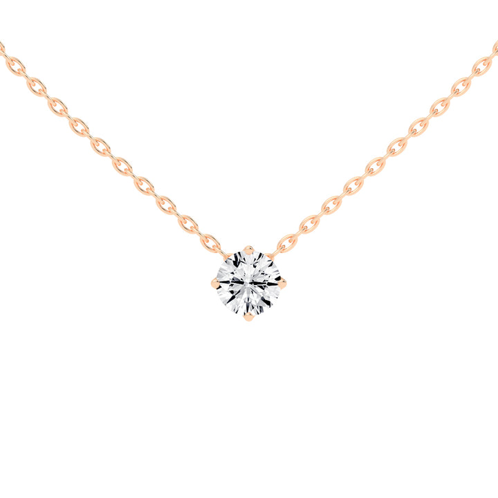 2Ct Round Shape Rose Gold Solitaire Pendants