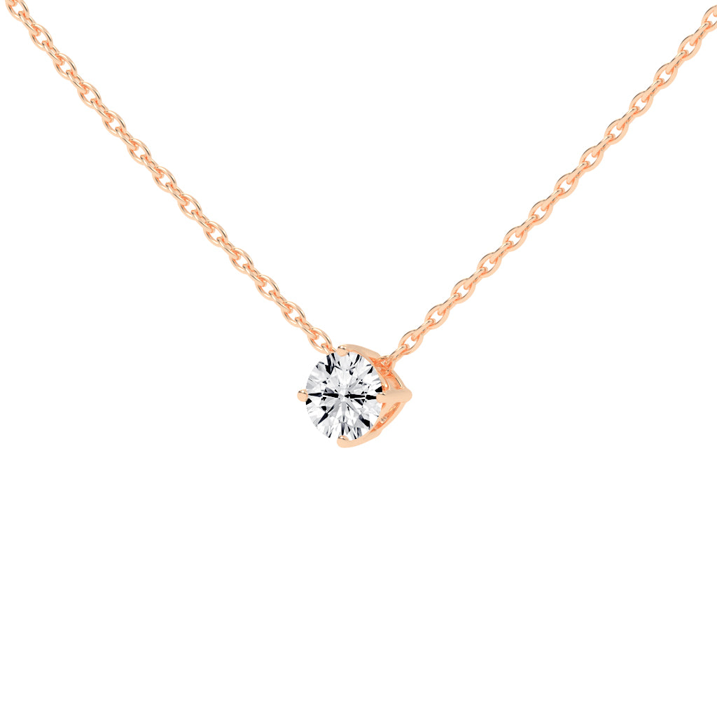 2Ct Round Shape Rose Gold Solitaire Pendants