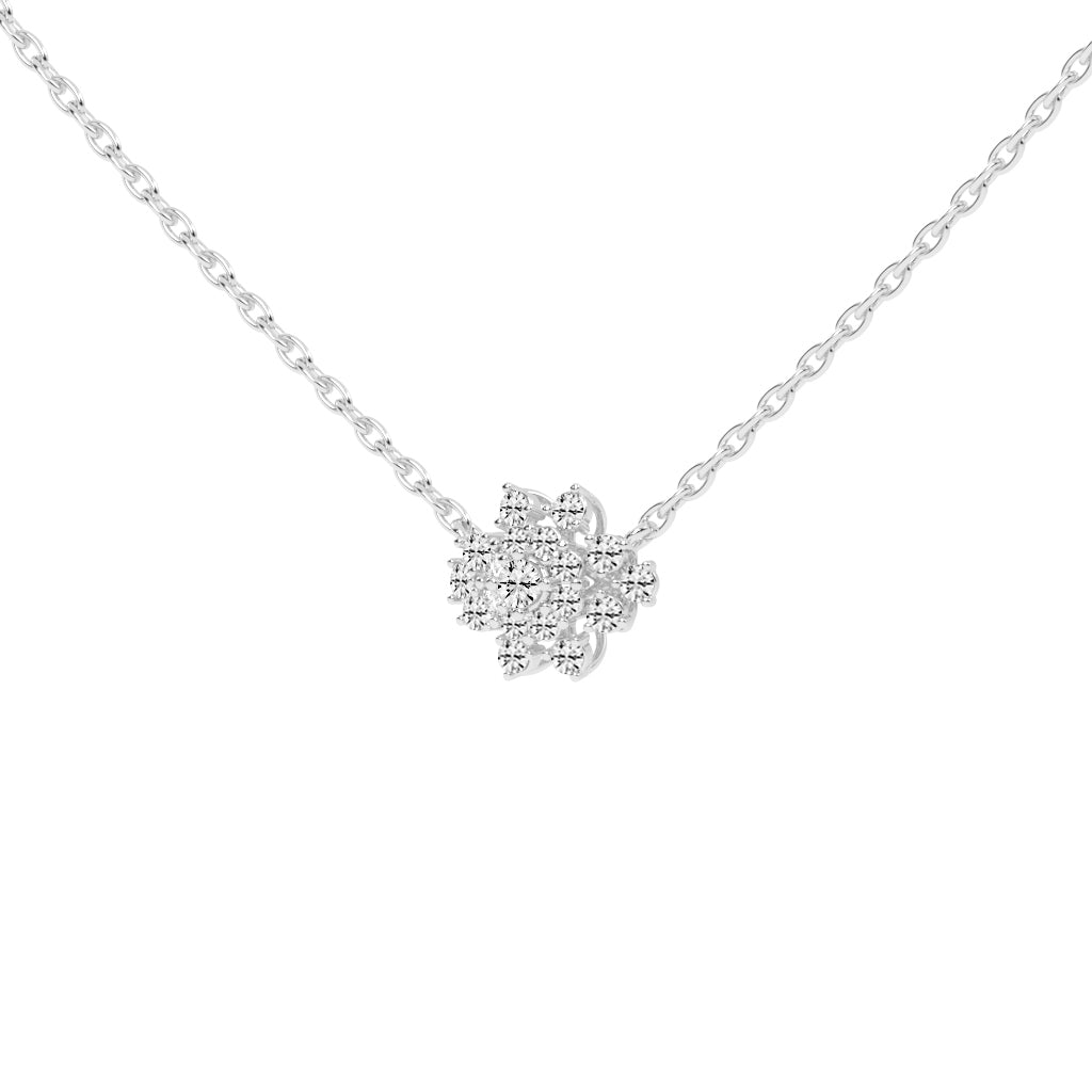 Aphra Snowflake Round Cut Fancy Lab Diamond Pendant