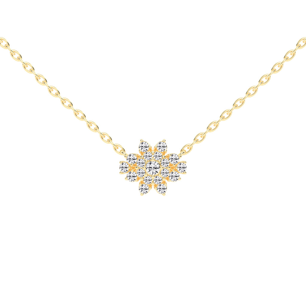 Aphra Snowflake Round Cut Fancy Lab Diamond Pendant