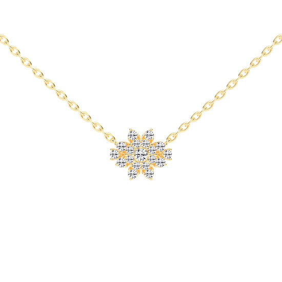 Aphra Snowflake Round Cut Fancy Lab Diamond Pendant