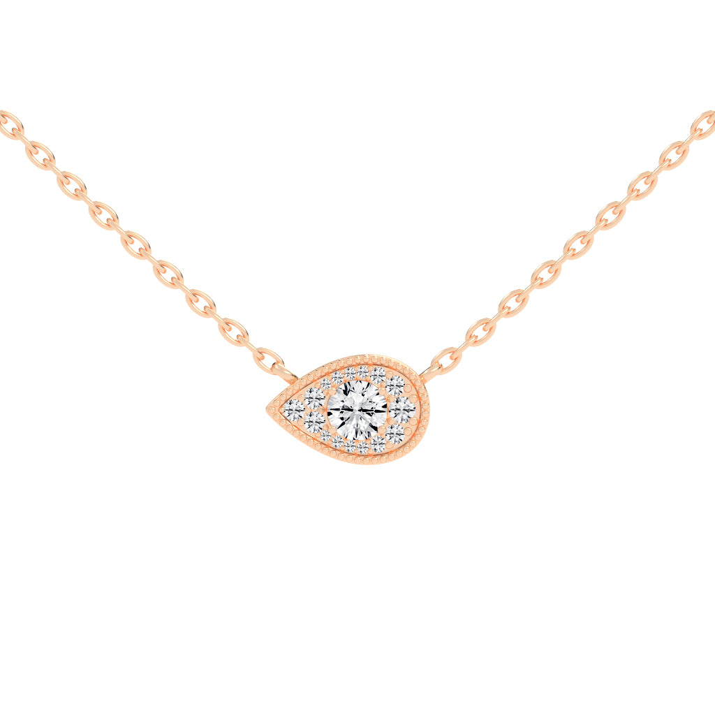 Harlowe Round Cut Pear Halo Lab Diamond Pendant