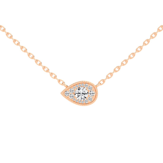Harlowe Round Cut Pear Halo Lab Diamond Pendant