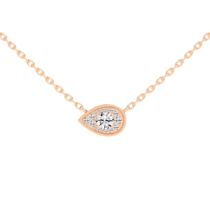 Harlowe Round Cut Pear Halo Lab Diamond Pendant