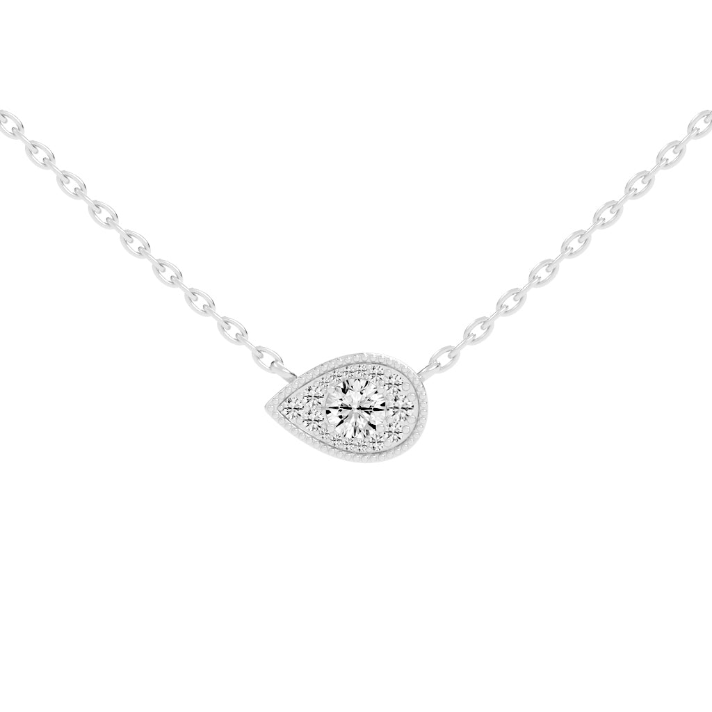 Harlowe Round Cut Pear Halo Lab Diamond Pendant