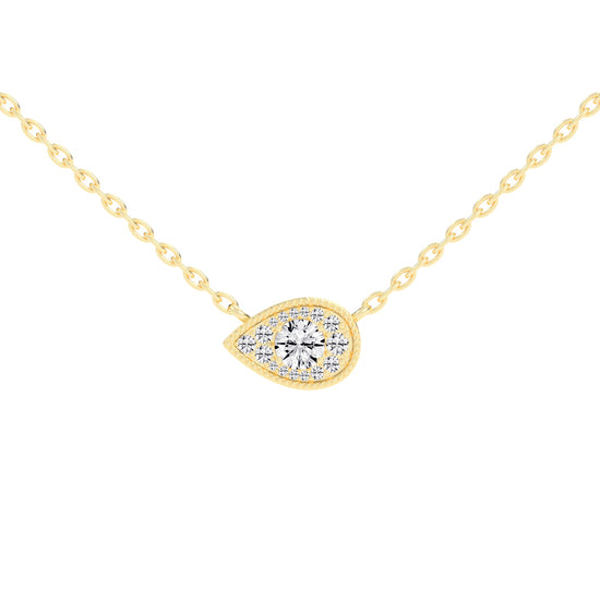 Harlowe Round Cut Pear Halo Lab Diamond Pendant
