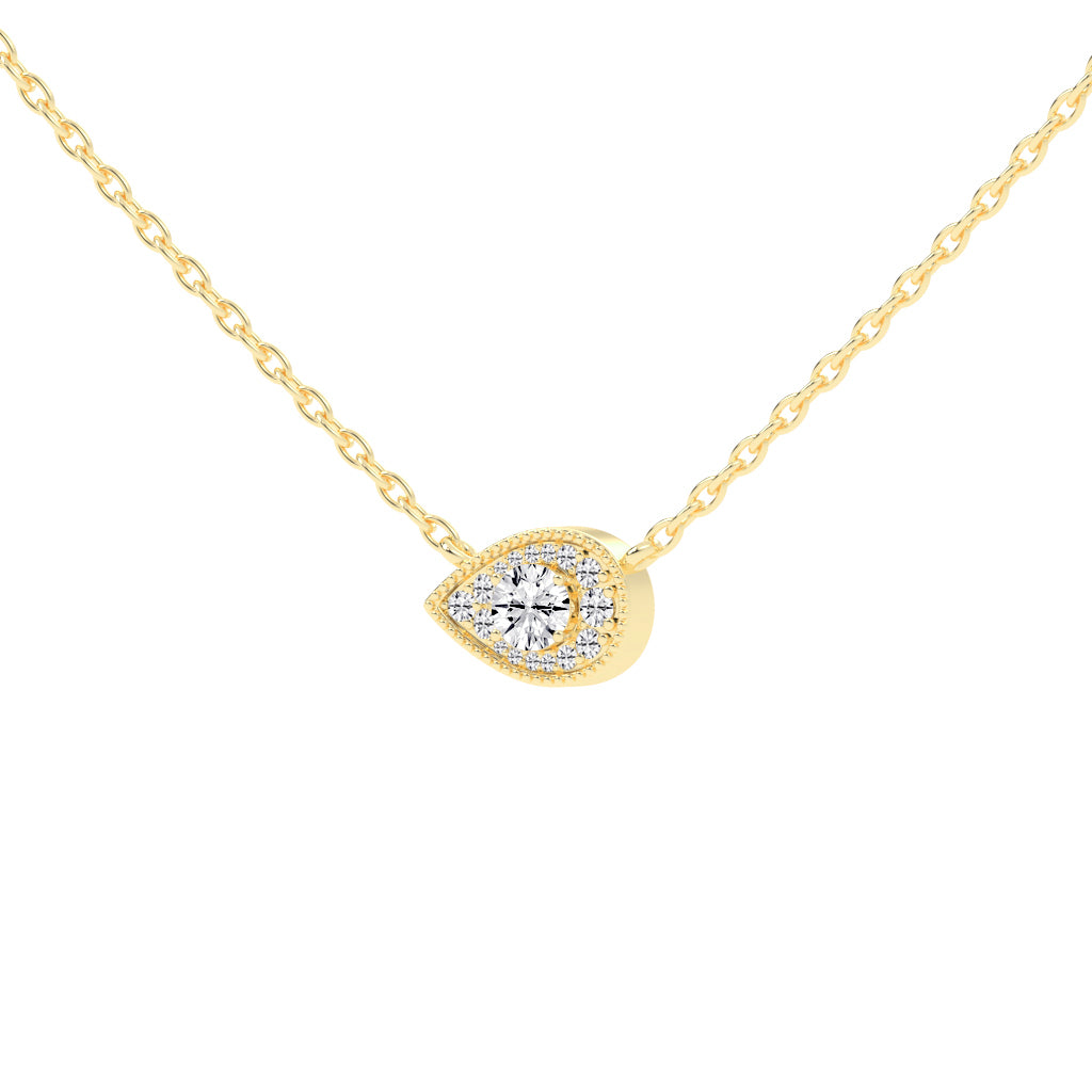 Harlowe Round Cut Pear Halo Lab Diamond Pendant