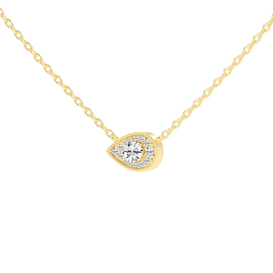 Harlowe Round Cut Pear Halo Lab Diamond Pendant