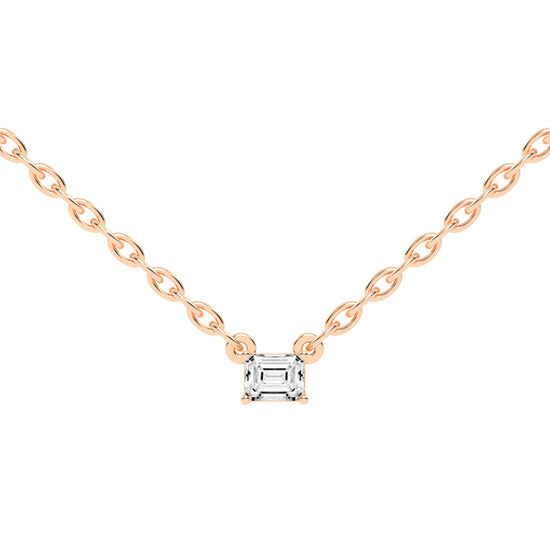 Golden Embrace Emerald Shape,Rose Gold,Solitaire Pendants