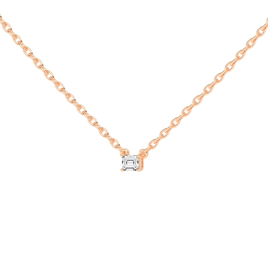 Golden Embrace Emerald Shape,Rose Gold,Solitaire Pendants