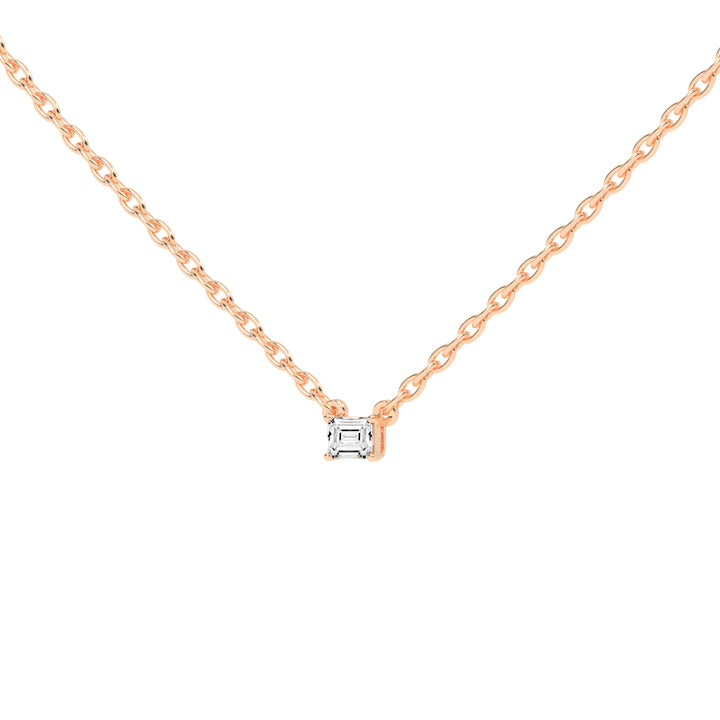 Golden Embrace Emerald Shape,Rose Gold,Solitaire Pendants