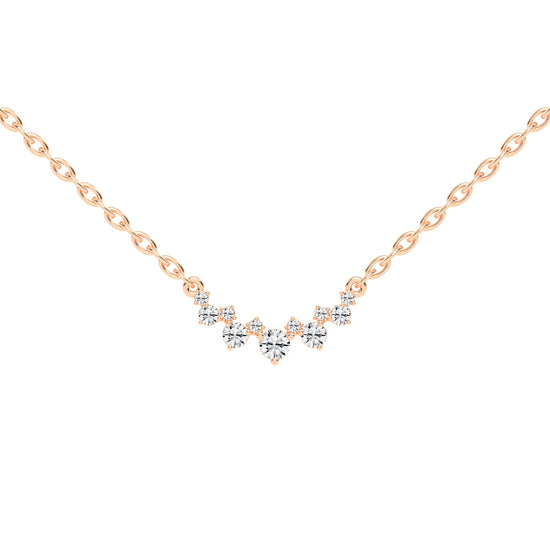 Breeze Graduated Cluster Round Cut Delicate Lab Diamond Pendant