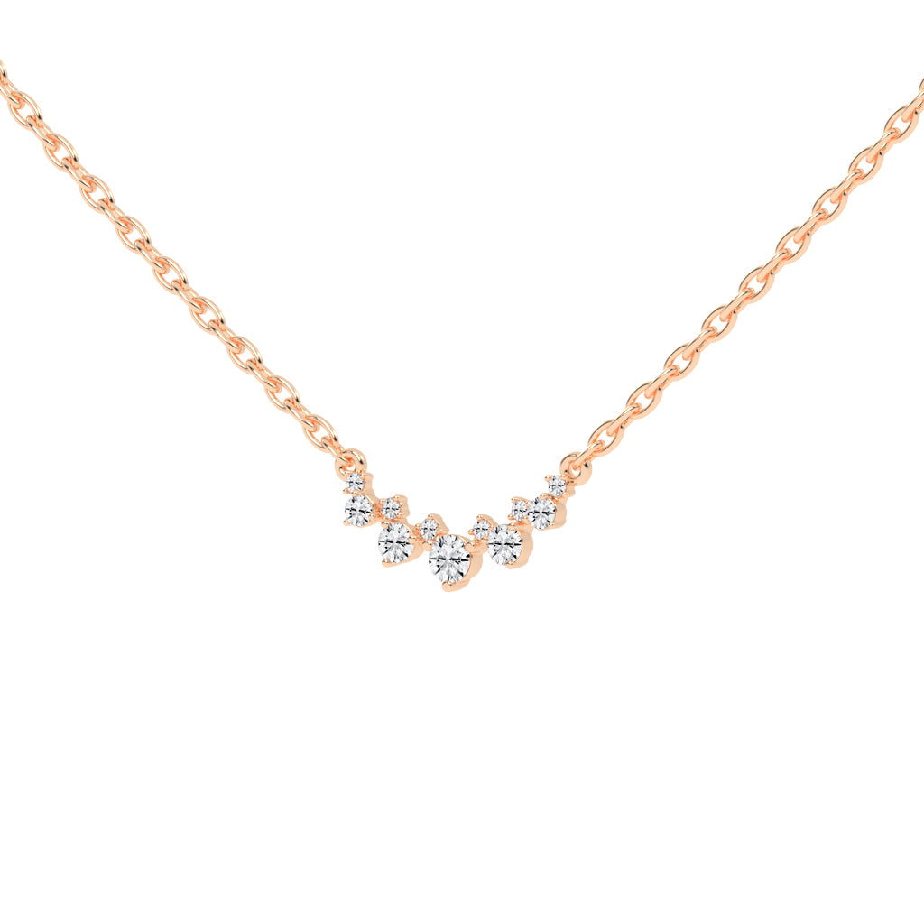 Breeze Graduated Cluster Round Cut Delicate Lab Diamond Pendant