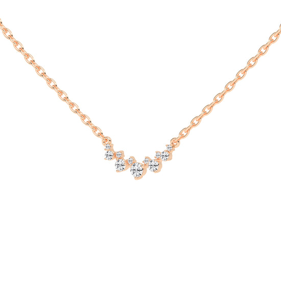 Breeze Graduated Cluster Round Cut Delicate Lab Diamond Pendant