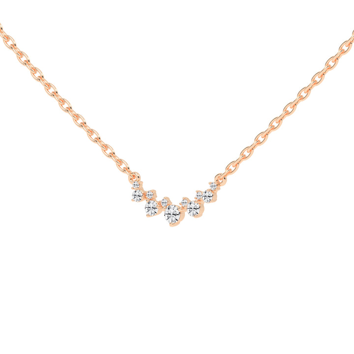 Breeze Graduated Cluster Round Cut Delicate Lab Diamond Pendant